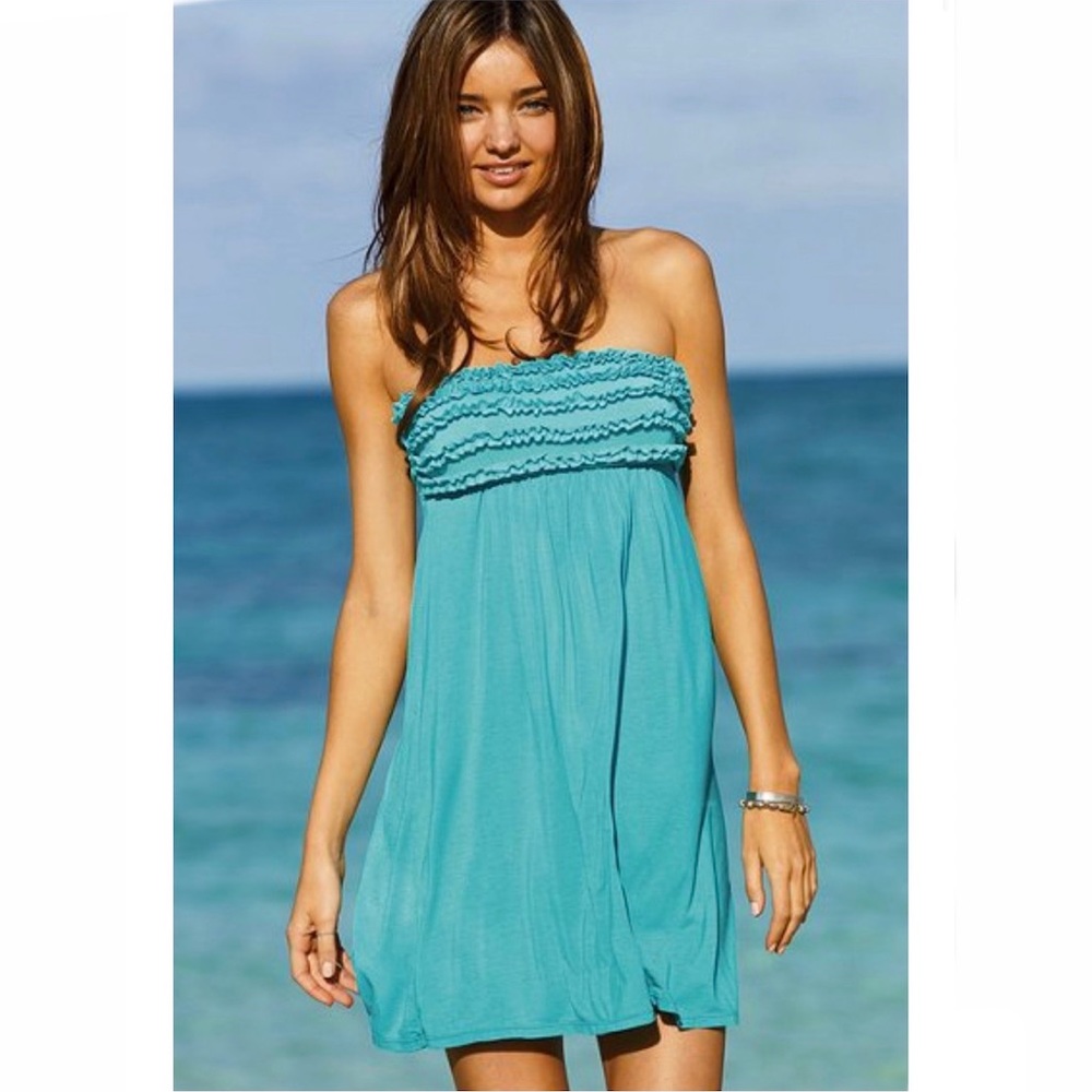 Victoria’s Secret Swim Cover Up - Tube dress with ruffle detail - S